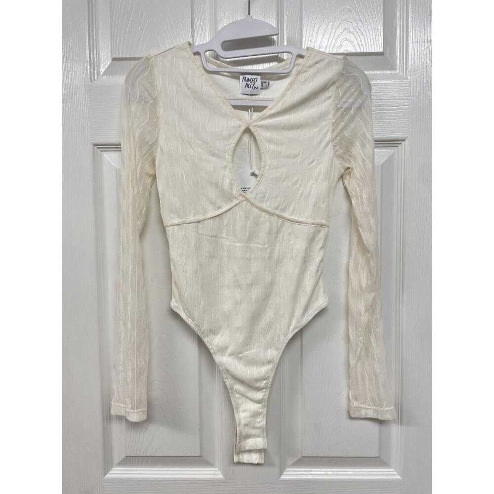Princess polly Womens Larissa Bodysuit Long Sleeve 4 Ivory